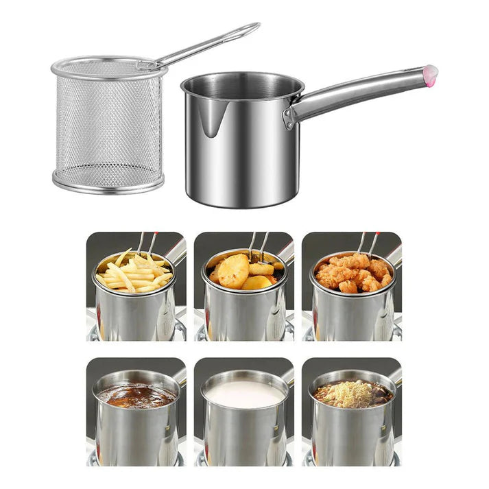 Multifunctional Stainless Steel Fryer - More Convenience, Less Mess